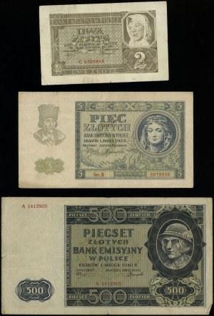 Poland, set of 9 banknotes, 1.03.1940