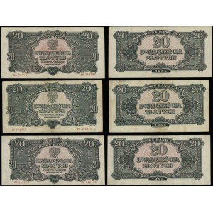 Polska, zestaw 3 x 20 złotych (w klauzuli OBOWIĄZKOWE), 1944