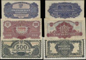 Poland, set of 3 banknotes (in the OBVIOUS clause), 1944
