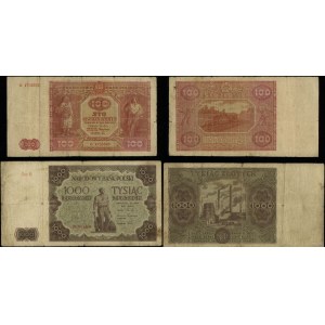 Polska, zestaw: 100 i 1.000 złotych, 1946-1947