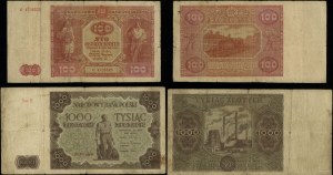 Poland, set: 100 and 1,000 zloty, 1946-1947