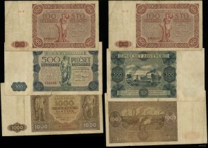 Poland, set of 3 banknotes, 1946-1947
