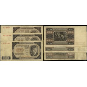 Polska, zestaw: 3 x 500 złotych, 1.07.1948