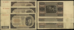 Poland, set: 3 x 500 zloty, 1.07.1948