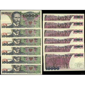 Polska, zestaw: 6 x 10.000 złotych, 1.12.1988