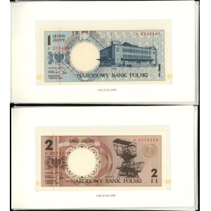 Polska, zestaw banknotów obiegowych Miasta Polskie, 1.03.1990