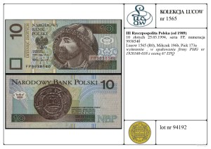 Poland, 10 zloty, 25.03.1994