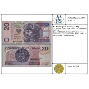 Polska, 20 złotych, 25.03.1994