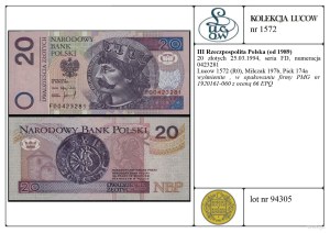 Poland, 20 zloty, 25.03.1994