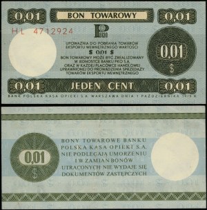Poland, voucher for 1 cent ($0.01), 1.10.1979