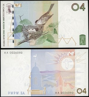 Poland, PWPW test bill - 04 Black-headed Pokrzewka, (2004)