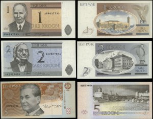 Estonia, set of 5 banknotes, 1963-2007