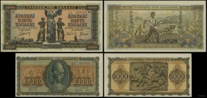 Greece, set: 2 x 5,000 drachmas, 20.06.1942 / 19.07.1943
