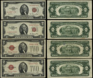 United States of America (USA), 4 x 2 dollar set, 1928-1953
