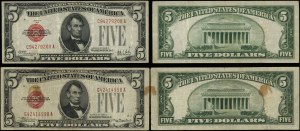 United States of America (USA), set: 2 x $5, 1928, Red Seal