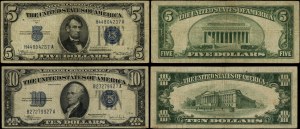 United States of America (USA), set of 2 banknotes, 1934, blue stamp