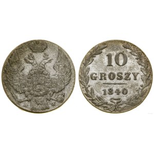 Polska, 10 groszy, 1840 MW, Warszawa