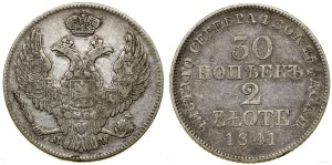 Poland, 30 kopecks = 2 zlotys, 1841 MW, Warsaw