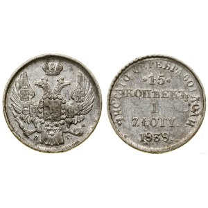 Polska, 15 kopiejek = 1 złoty, 1838 Н-Г, Petersburg