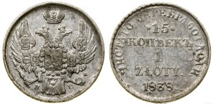 Poland, 15 kopecks = 1 zloty, 1838 Н-Г, St. Petersburg