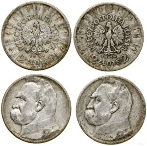 Poland, set: 2 x 2 gold, 1934, Warsaw