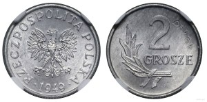 Poland, 2 pennies, 1949, Warsaw