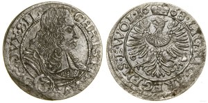 Silesia, 3 krajcars, 1668 CB, Brzeg