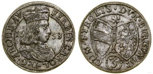 Austria, 3 krajcars, 1653, Hall