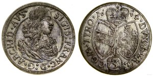 Austria, 3 krajcars, 1664, Hall