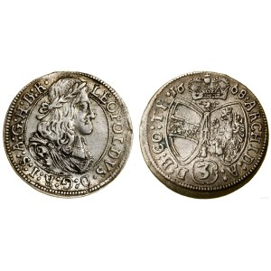 Austria, 3 krajcary, 1668, Hall