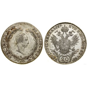 Austria, 20 krajcarów, 1827 A, Wiedeń
