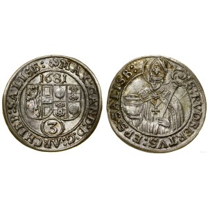 Austria, 3 krajcary, 1681, Salzburg