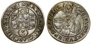 Austria, 3 krajcars, 1681, Salzburg