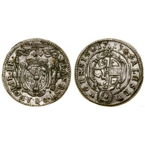 Austria, 2 krajcary (1/2 batzen), 1713, Salzburg