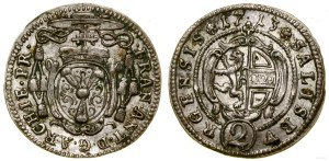 Austria, 2 krajcars (1/2 batzen), 1713, Salzburg