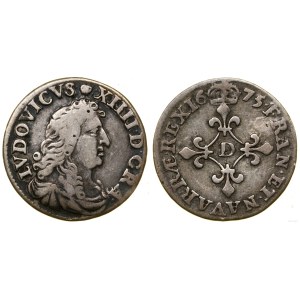 Francja, 4 sole, 1677 D, Lyon
