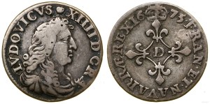France, 4 sole, 1677 D, Lyon