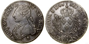 France, écu aux lauriers, 1784 A, Paris