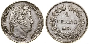 France, 1 franc, 1834 W, Lille