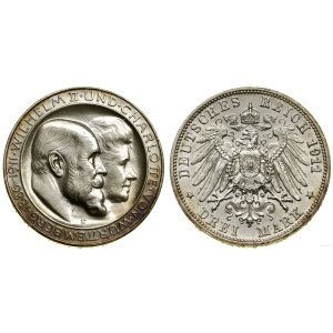 Niemcy, 3 marki, 1911 F, Stuttgart