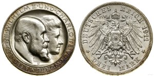 Germany, 3 marks, 1911 F, Stuttgart