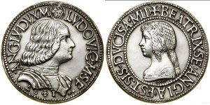 Italy, medal - reproduction of teston by Louis Sforza, (1989)