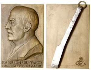 Poland, Gabriel Narutowicz plaque, 1926, Warsaw