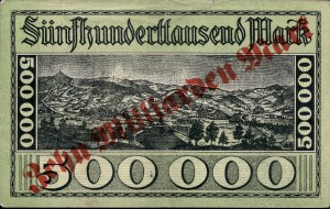 Poland. Sobieszów 10 Miliard Marek Overprint 500000 Marek 1923