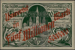 Poland. Zabrze 5 Milion Marek Overprint 100000 Marek 1923