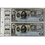 Chile. 1882 Banco de Curico 20 Pesos Uncut Pair