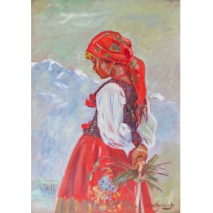Wincenty WODZINOWSKI (1866-1940), Dziewczynka na tle Tatr