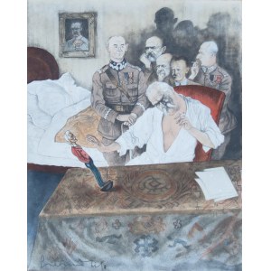 Zdzisław CZERMAŃSKI (1900-1970), Marszałek Piłsudski w karykaturze 'Wańka-Wstańka czyli zabawy z Sejmem?', 1931