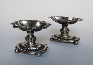 Pair of silver salt cellars, Berlin, ca. 1860