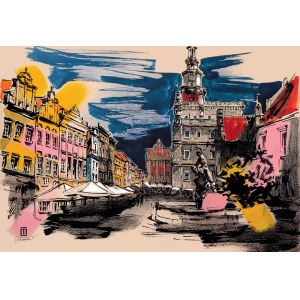 Tetiana OCHEREDKO (b. 1985), Old Market in Poznań, 2025